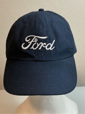 Ford Motor Company Navy Blue Dad Hat Embroidered Hook and Loop Strap